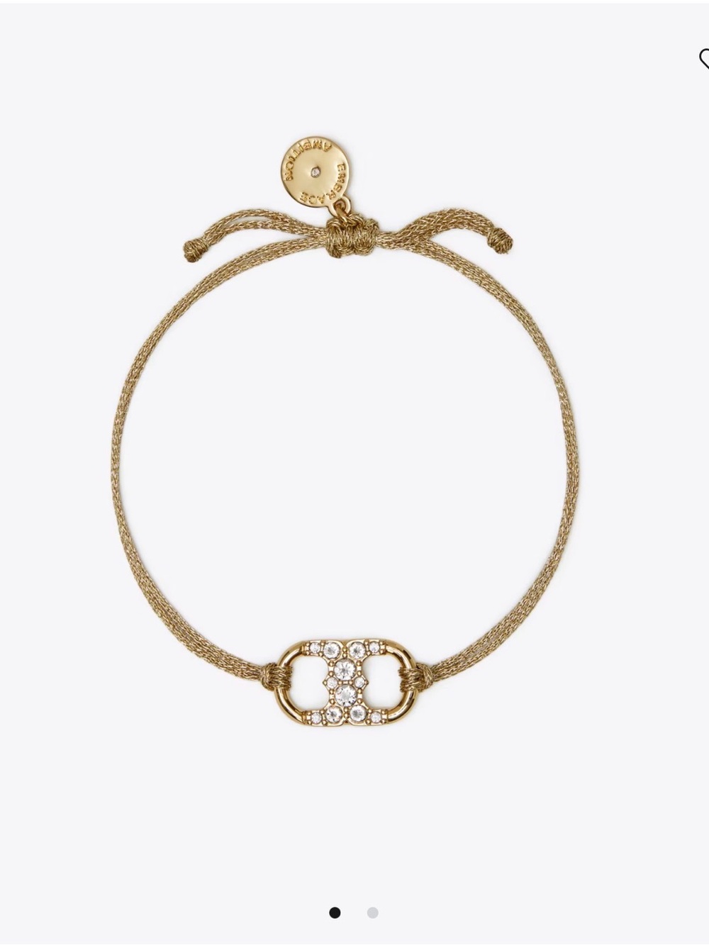 Tory Burch gold  Pavé Crystal Connector Adjustable Bracelet